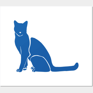 Matisse's Cat Var. 2 in Blue Posters and Art